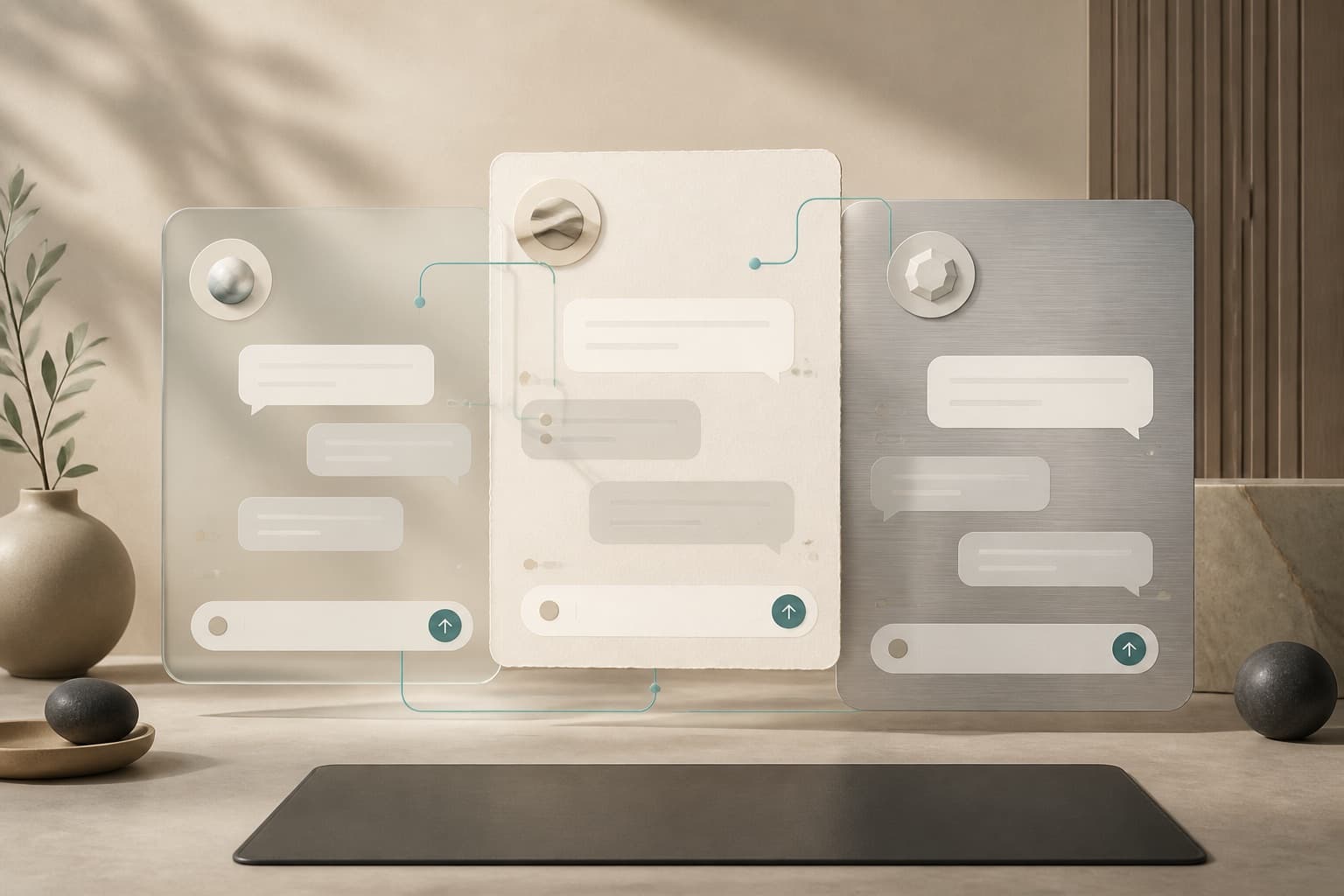 Three AI chat windows unified into one desktop workspace